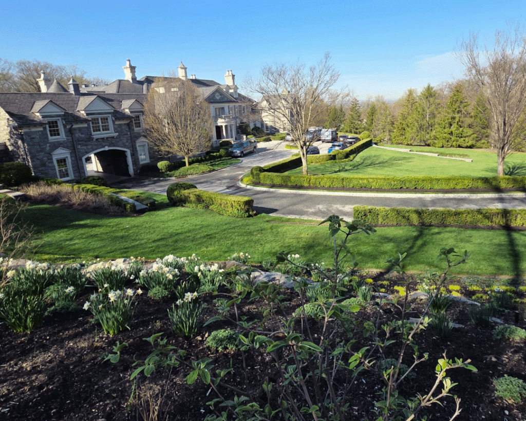 Beautiful suburban home landscaping in Bergen County
